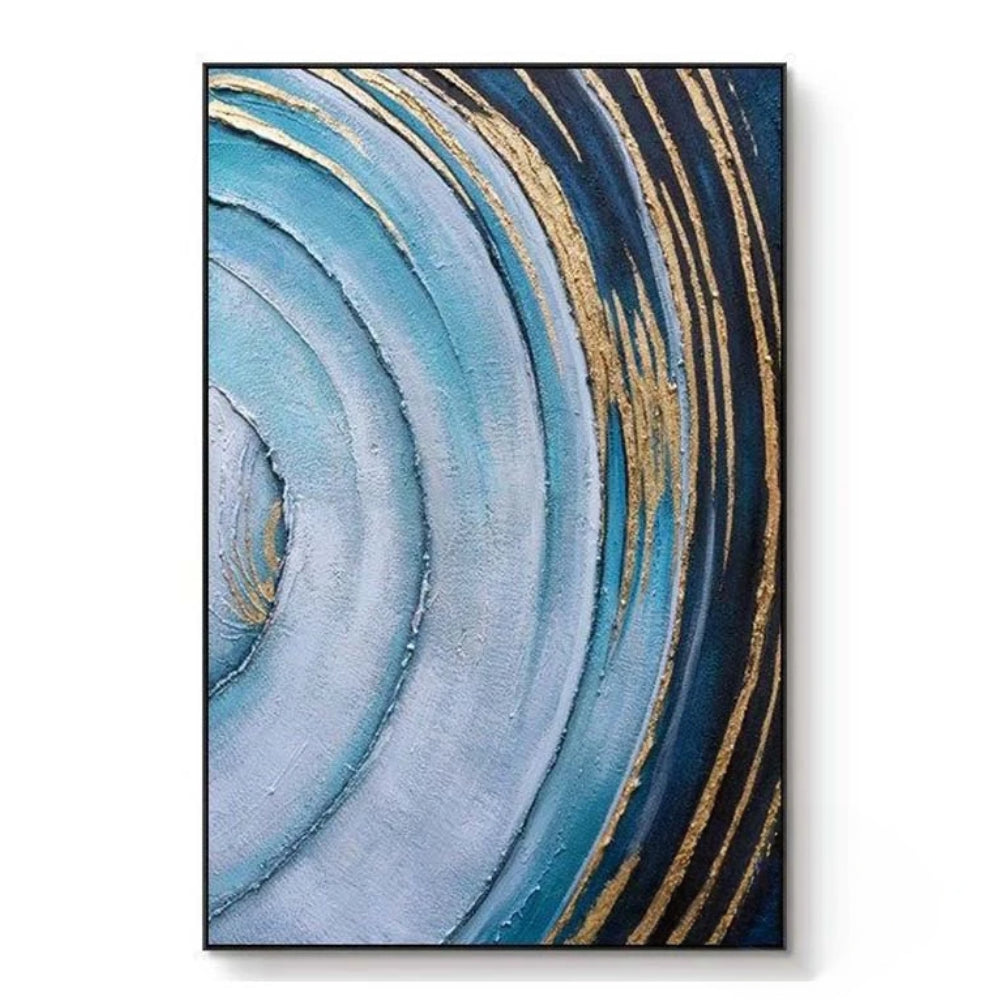 3D Luxury Decoration Poster Golden Blue Wall Painting