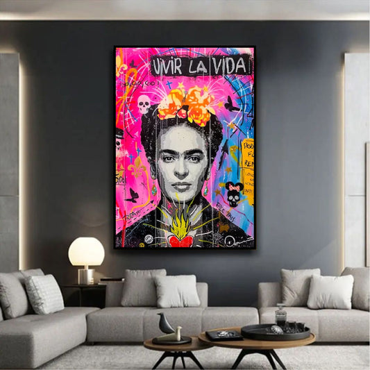 Frida Kahlo Vivir La Vida Banksy Style Graffiti Pop Art