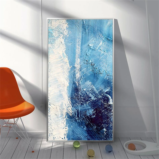 Delightful Ocean Arial View Textured Seascape Painting