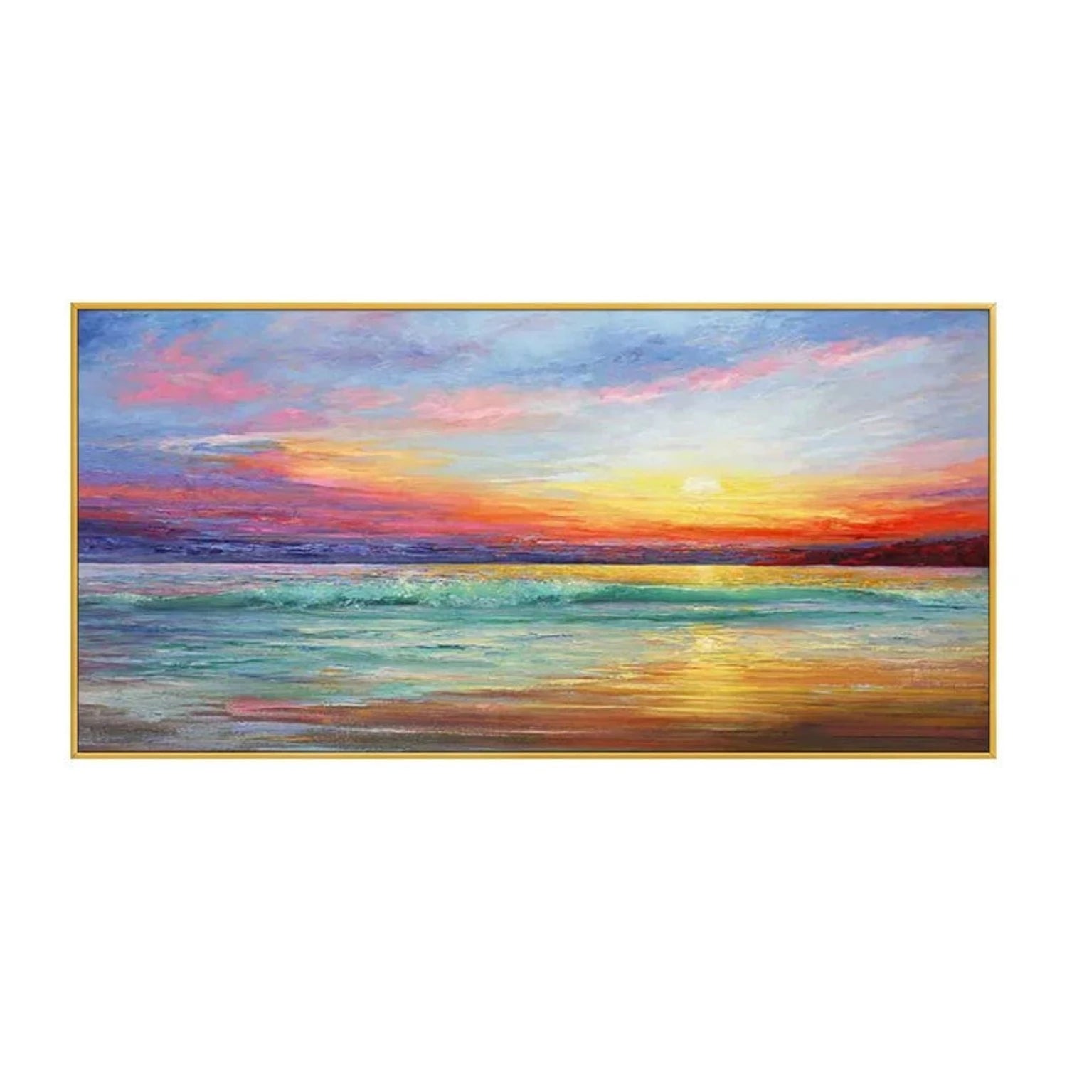 Colourful Textured Beach Sunset Wall Hanging Art