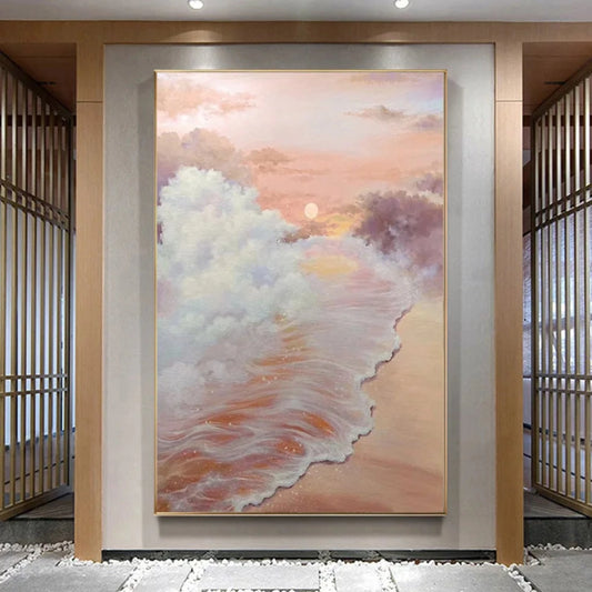 Modern Cloudy Beach Morning Majestic Shade Artwork