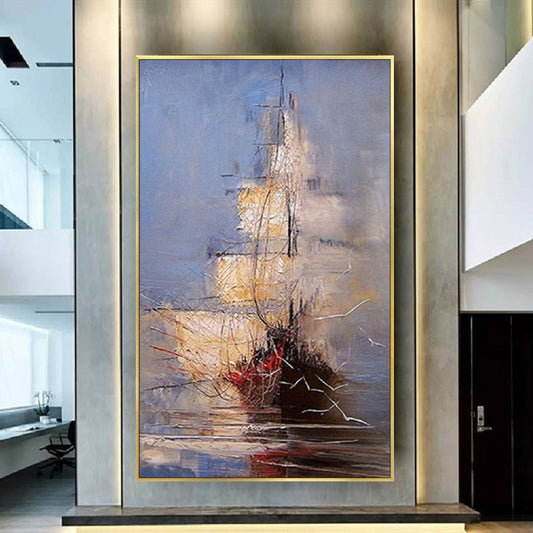 Sailing Through Time Vintage Ship Canvas Oil Painting