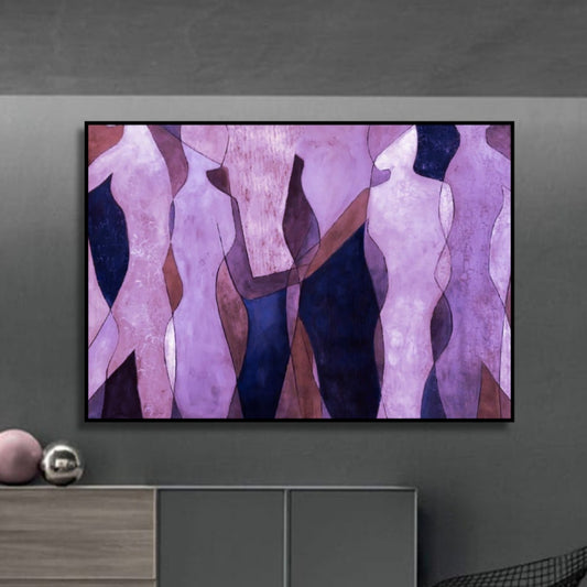 Abstract Pink and Purple Dancing Figures Painting