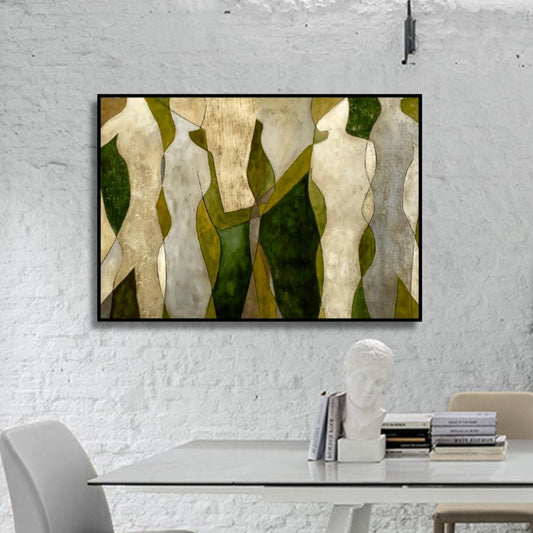 Attractive Overlapping Dance Abstract Oil Painting