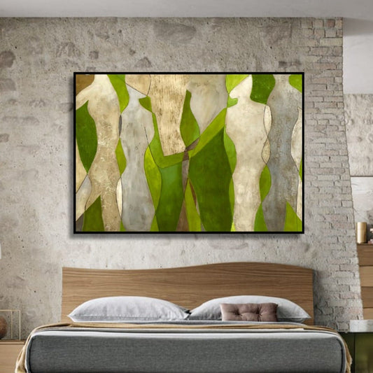 Beige and Green Harmony Characters Wall Artwork