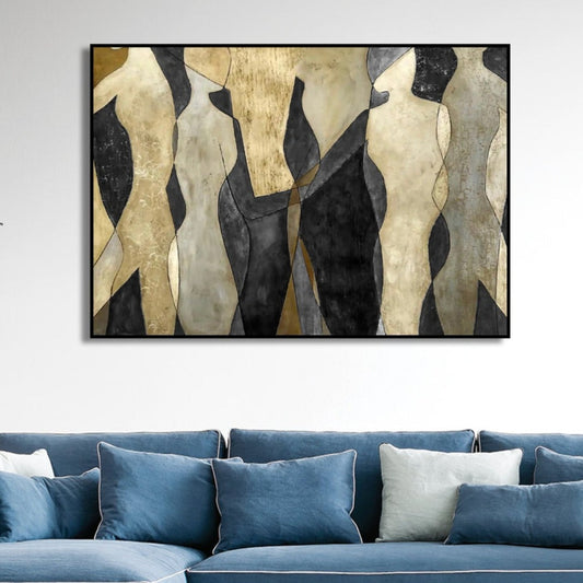 Attractive Black & Gold Minimal Dance Painting