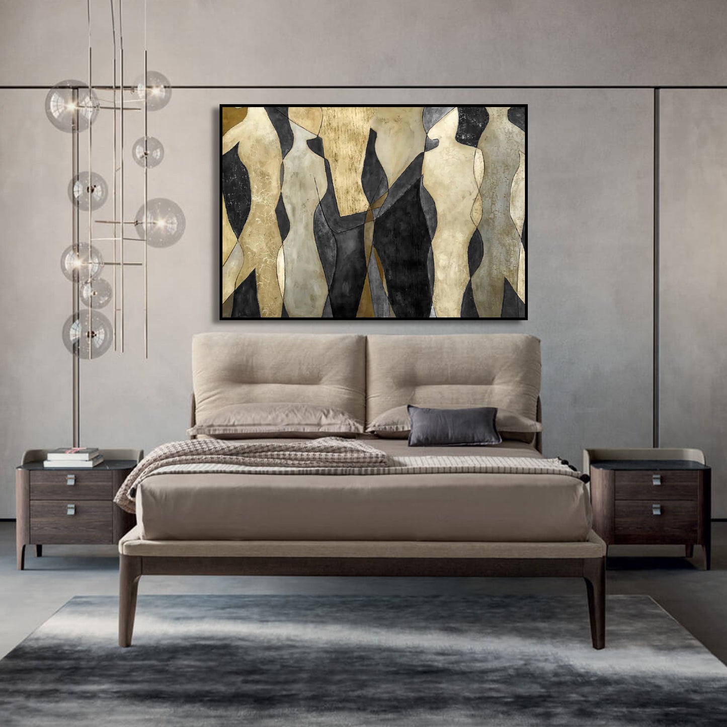 Attractive Black & Gold Minimal Dance Painting