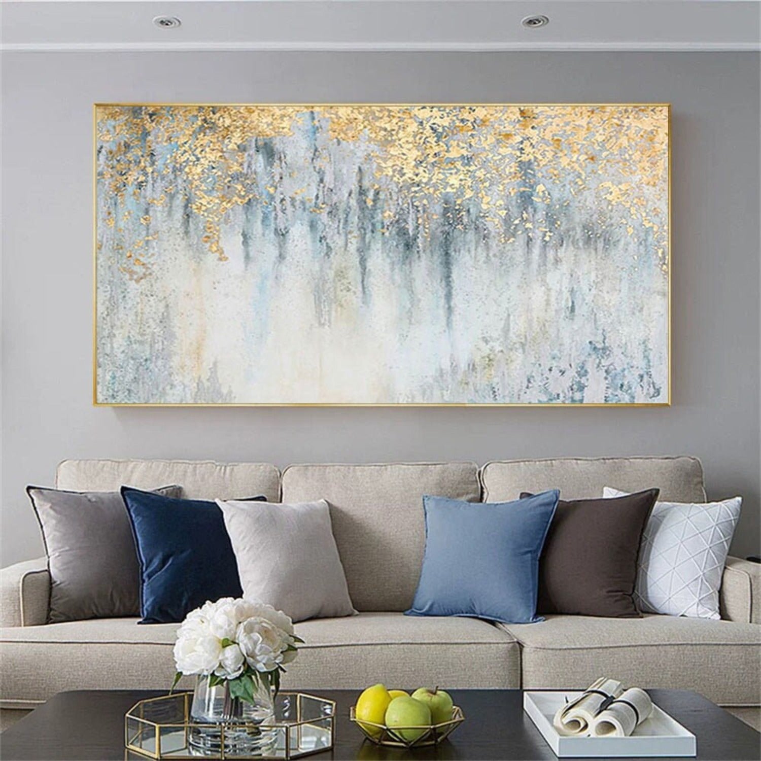 Contemporary Gold Foil 100% Hand Painted Wall Art 