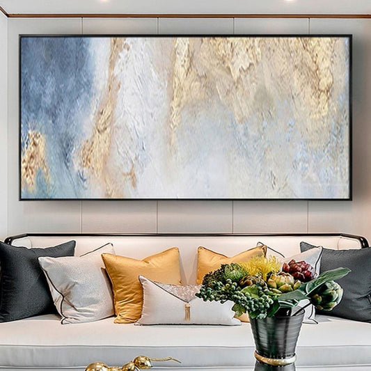 Large Nordic Style Seascape Abstract Gold Painting