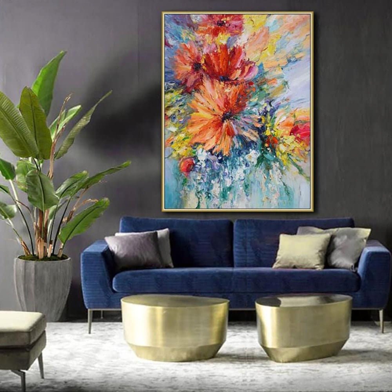Beautiful Flowers Abstract Blossom Floral Painting