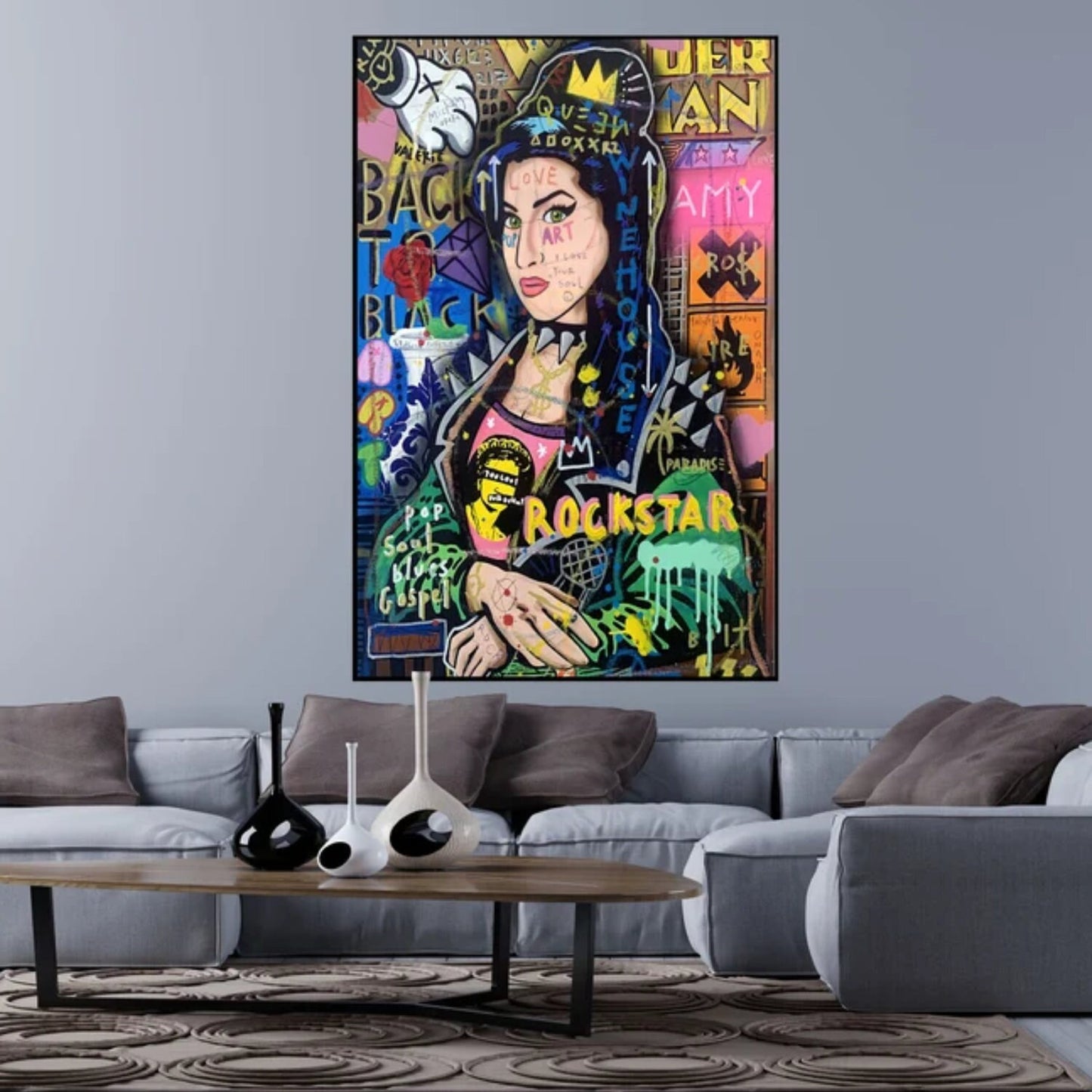 Banksy Style Colourful Mona Lisa Pop Art Painting