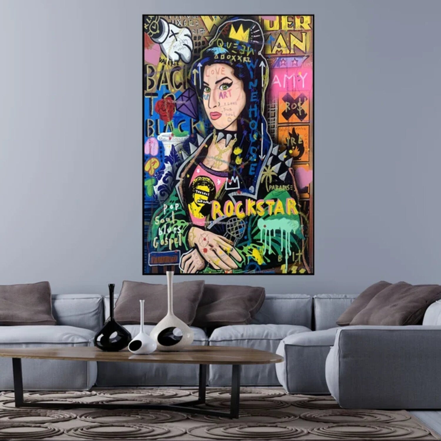 Banksy Style Colourful Mona Lisa Pop Art Painting