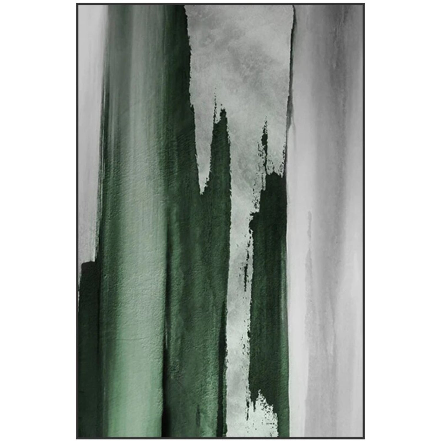 100% Handcrafted Green Minimalist Oil Painting
