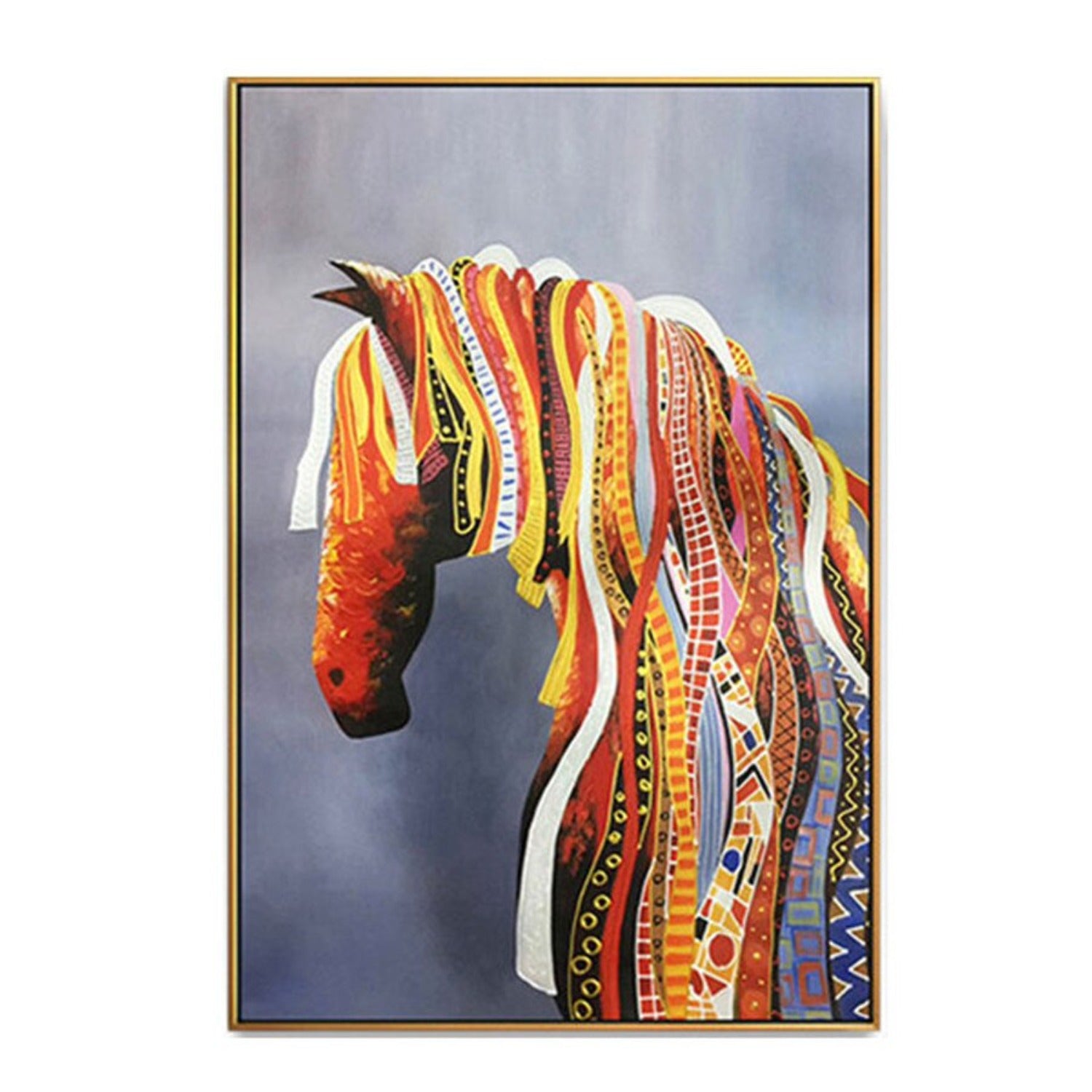 Colourful Graffiti Braided Ribbon Horse Painting