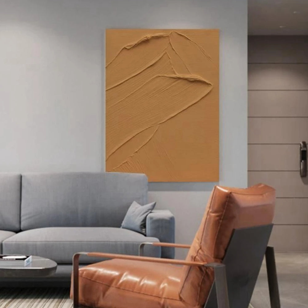 3D Orange Texture Minimalist Living Room Decoration Painting