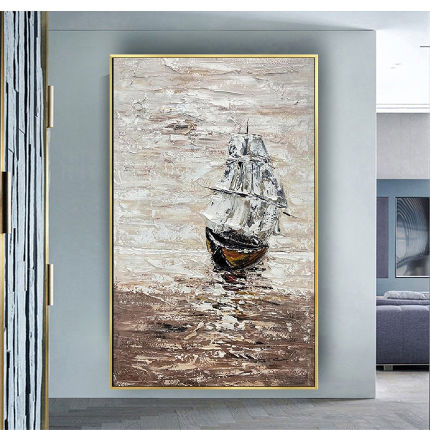 3D Sailing Wave Aventure Ship Canvas Oil Painting