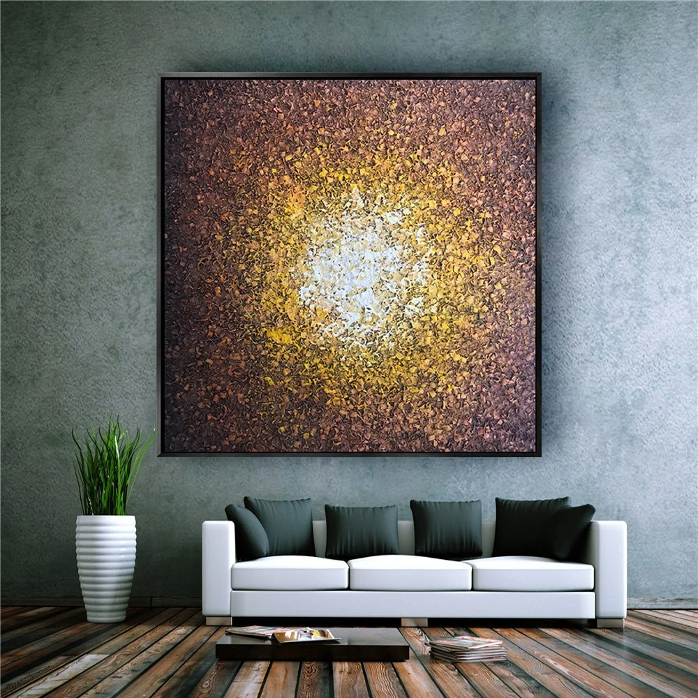 3D Textured Brilliant Brown Square Wall Hanging Art