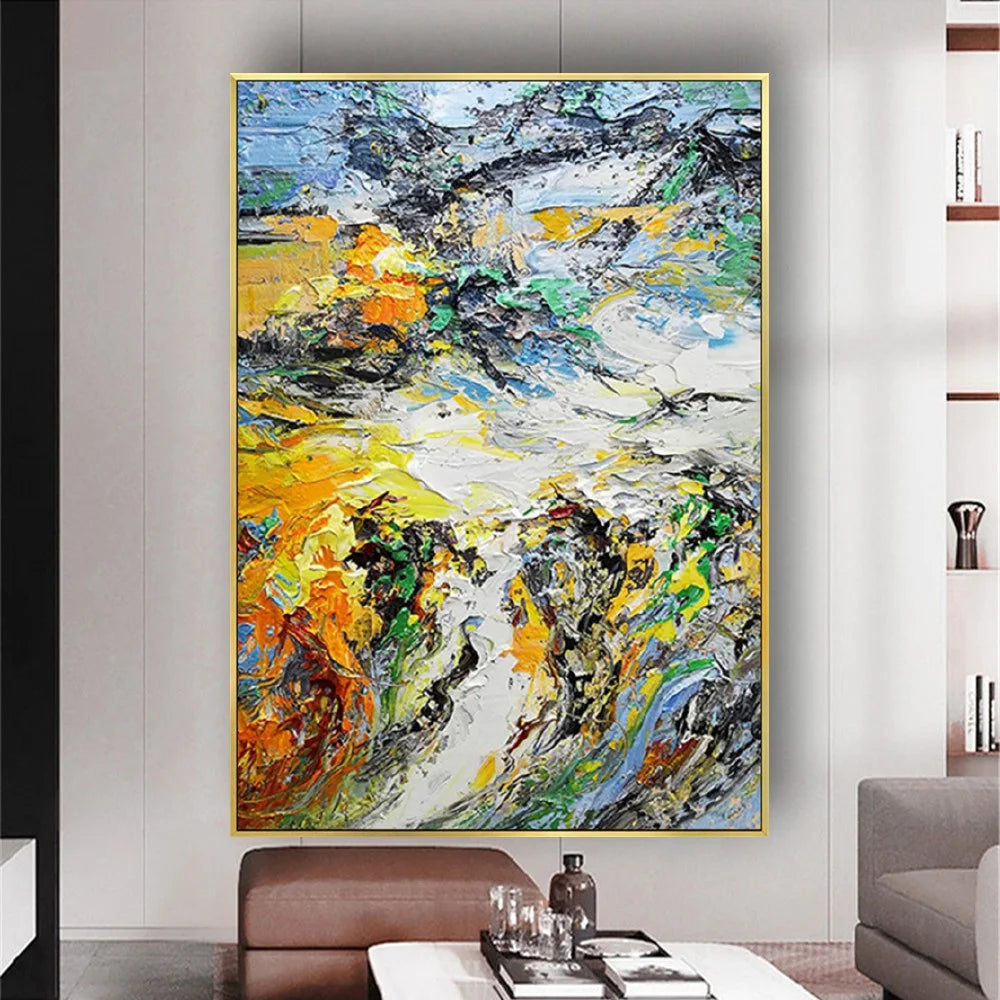 Abstract Multicolour Thick Texture Palette Knife Art