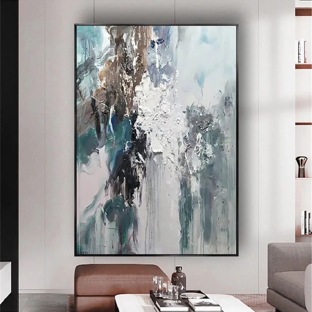 Large Contemporary Grey Heavy Textured Wall Painting