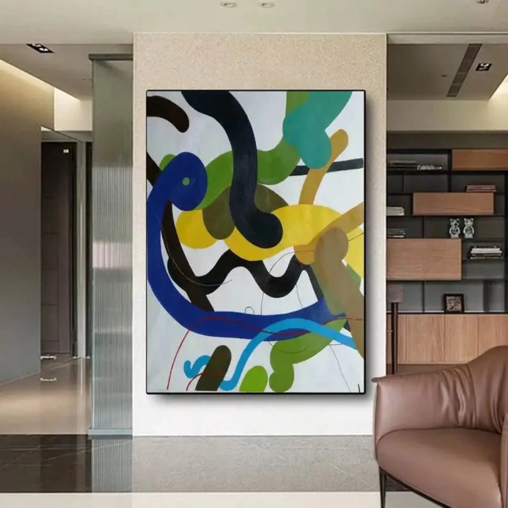 Abstract Dance of Form and Colour Minimalist Painting