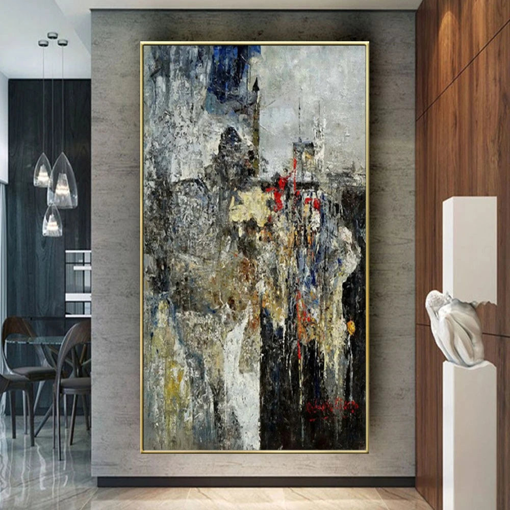Modern Knife Textured Abstract Landscape Oil Painting