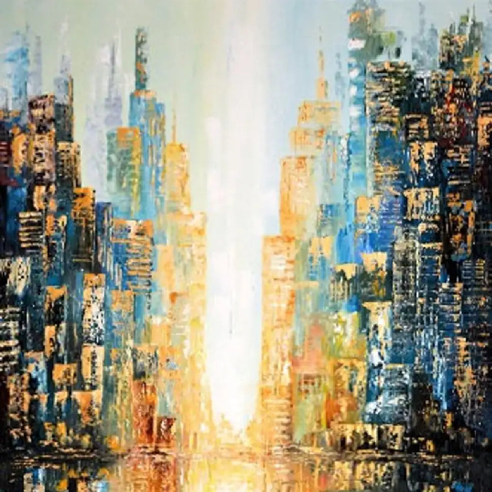 Abstract Skyline New York Cityscape Textured Artwork