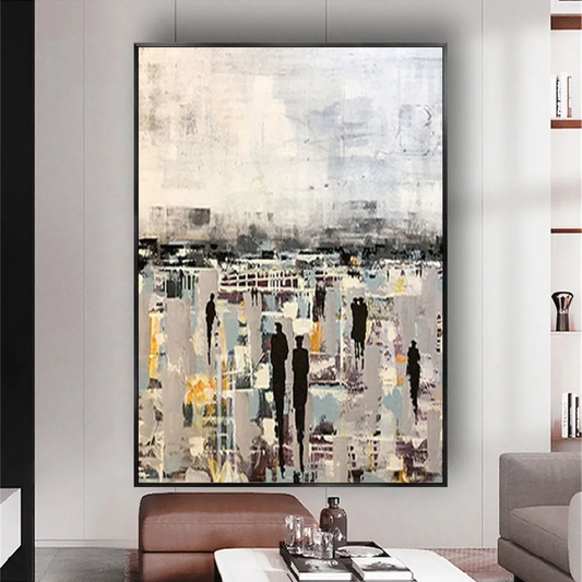 Large Abstract People Postmodern Street View Painting