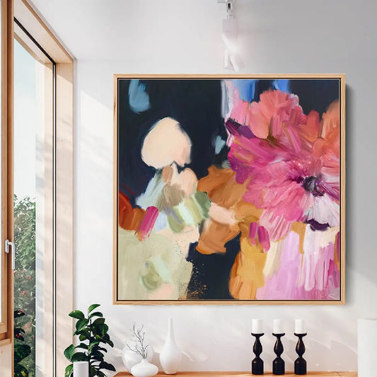Modern Acrylic Flower Petals Canvas Wall Artwork