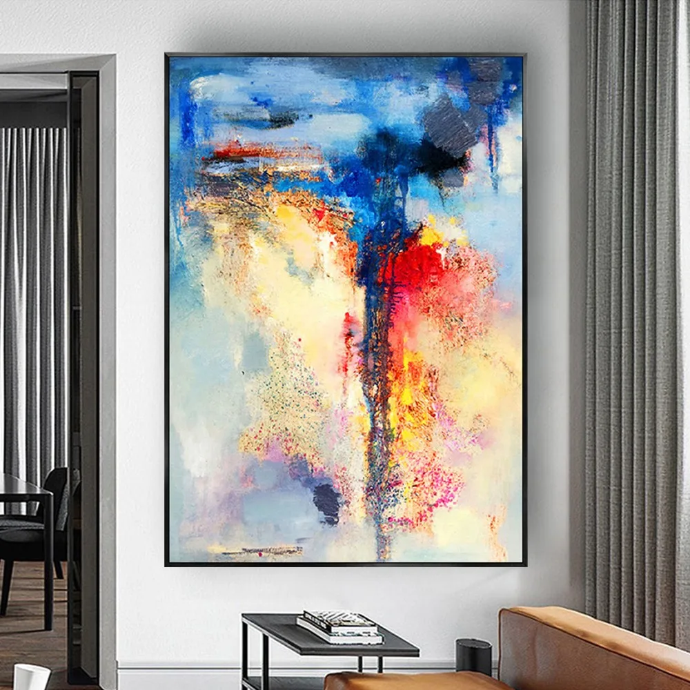 Modern Flow Pattern Multicoloured Abstract Painting