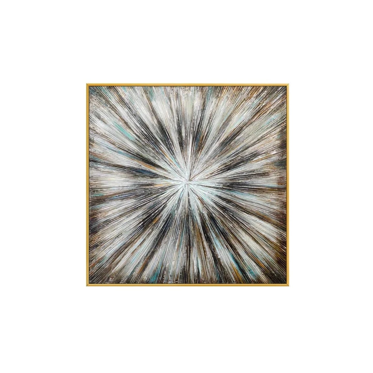 Nordic-Style Starburst Abstract Textured Painting