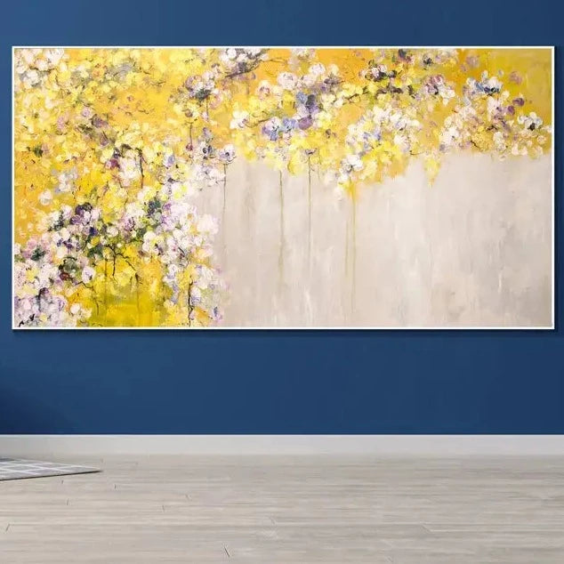 Abstract Exquisite Yellow Blossom Acrylic Painting