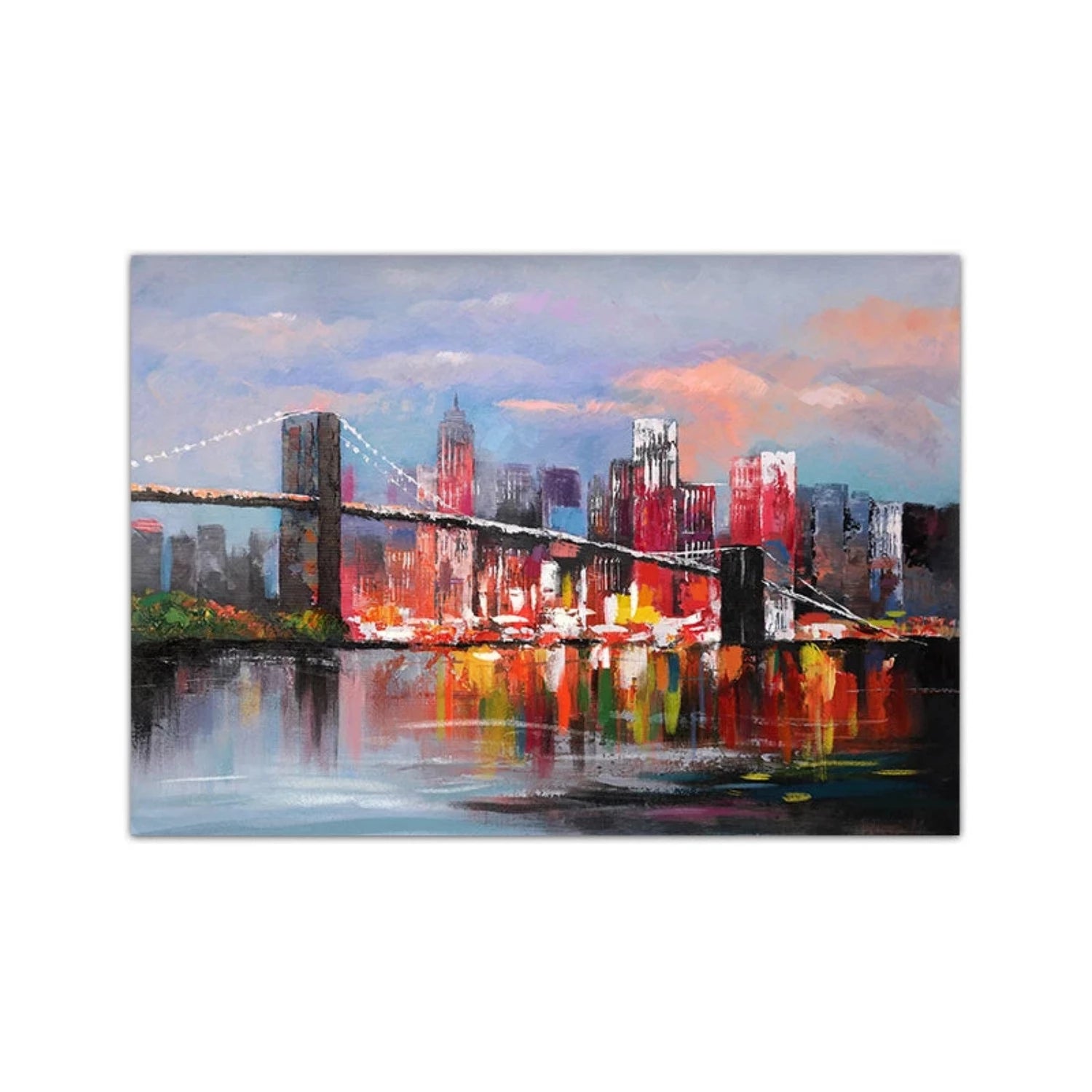 Acrylic New York Brooklyn Bridge Colourful Artwork