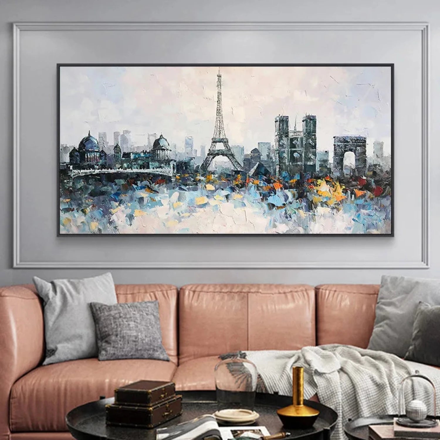 Skyline Paris Eiffel Tower Cityscape Textured Art