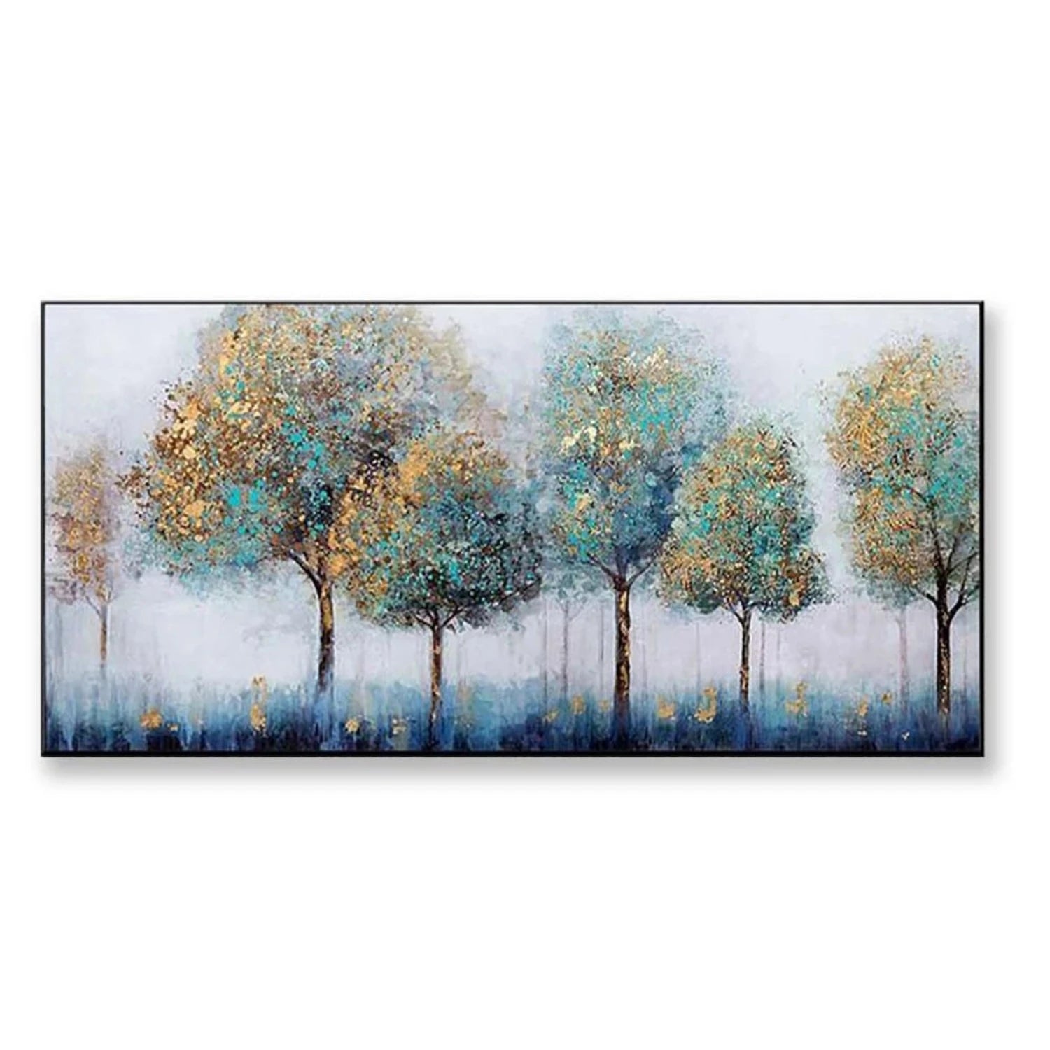 Abstract Foggy Forest Landscape Textured Wall Art