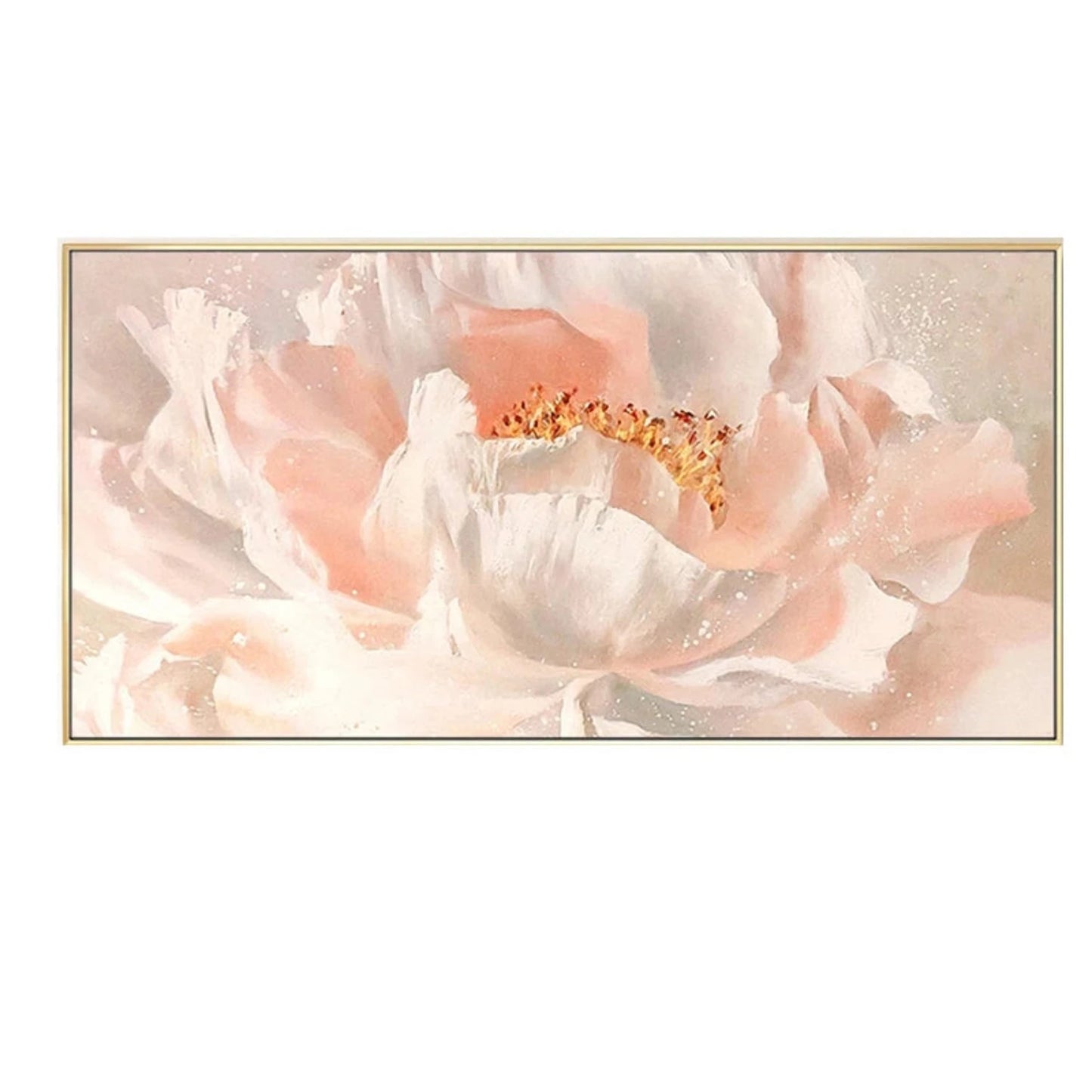 Elegant Blush Pink Blooming Flower Canvas Painting