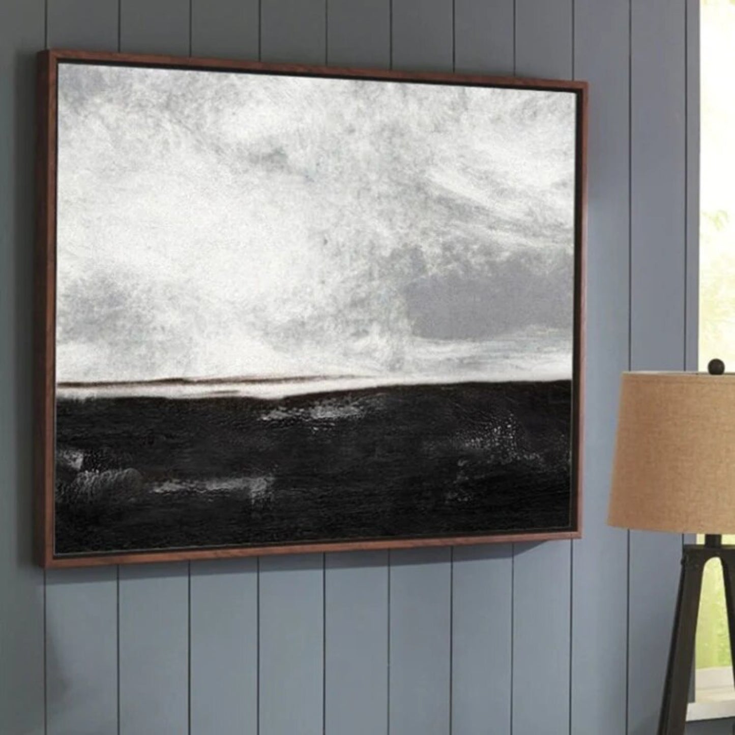 Abstract Black Skyline Sea Nordic Minimalism Art