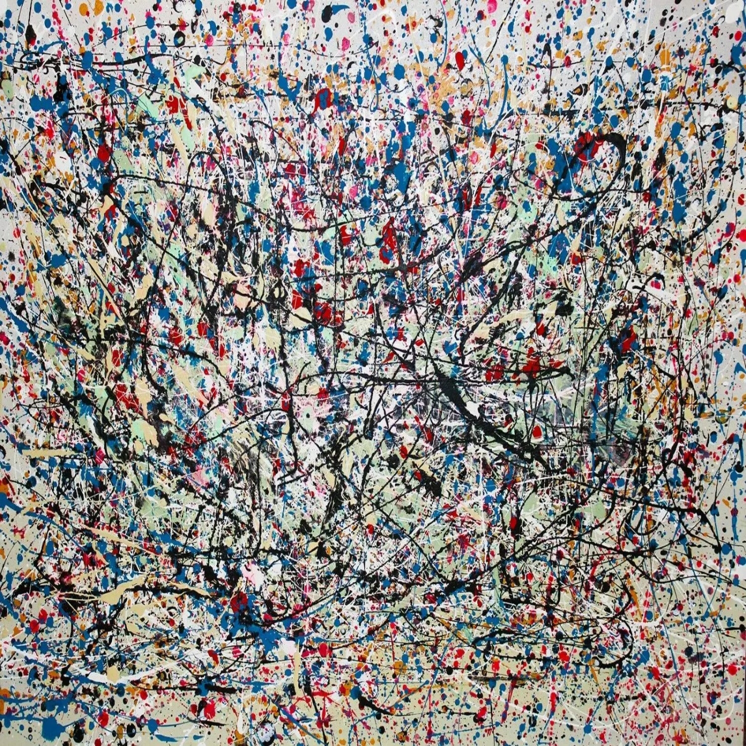 Abstract Colourful Jackson Pollock Style Painting