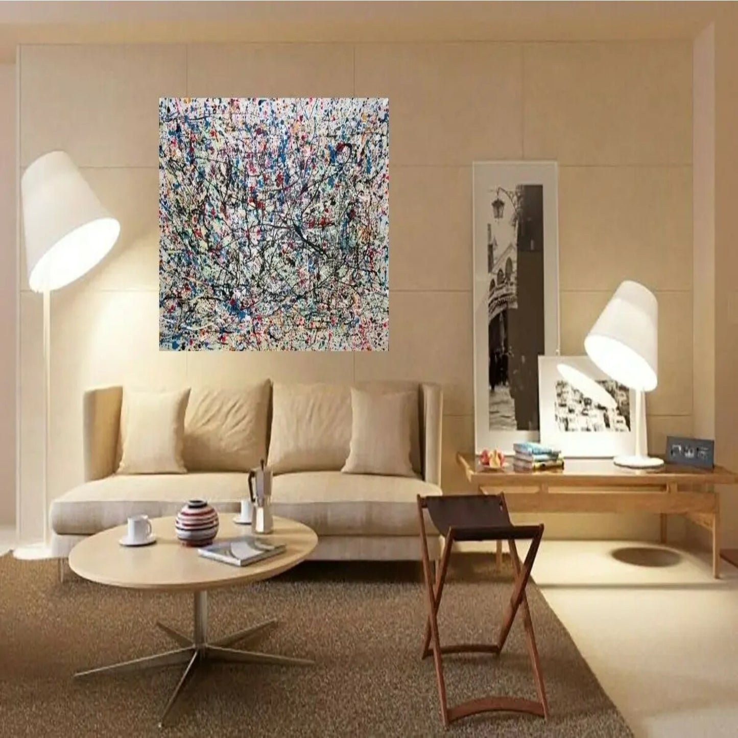 Abstract Colourful Jackson Pollock Style Painting