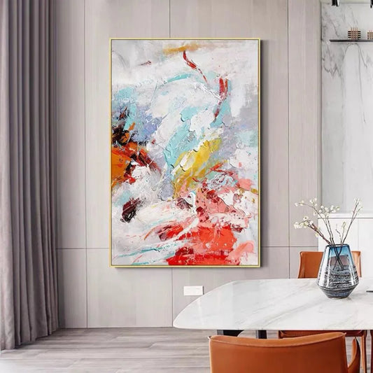 Abstract Colourful Palette Knife Textured Modern Painting