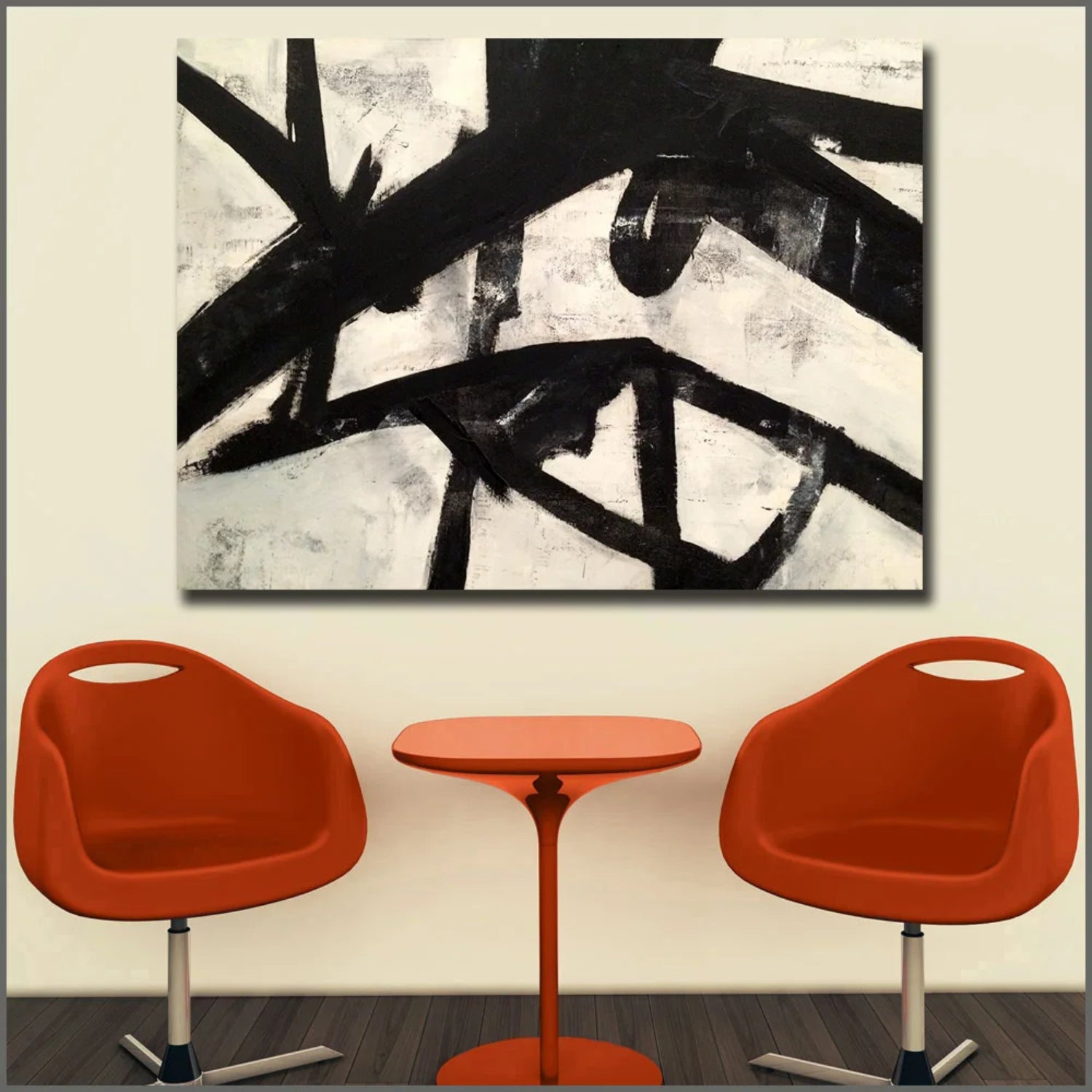Abstract Franz Kline High Street Oil Painting