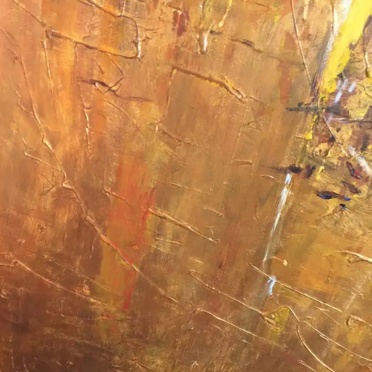 Abstract Gold Foil Texture Metallic Wall Artwork
