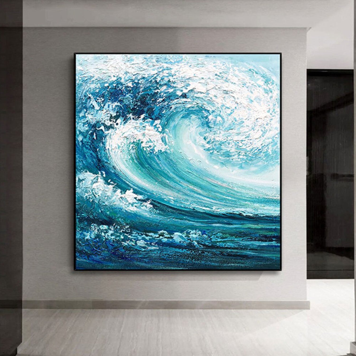 Abstract Impasto Sea Wave Textured Wall Art