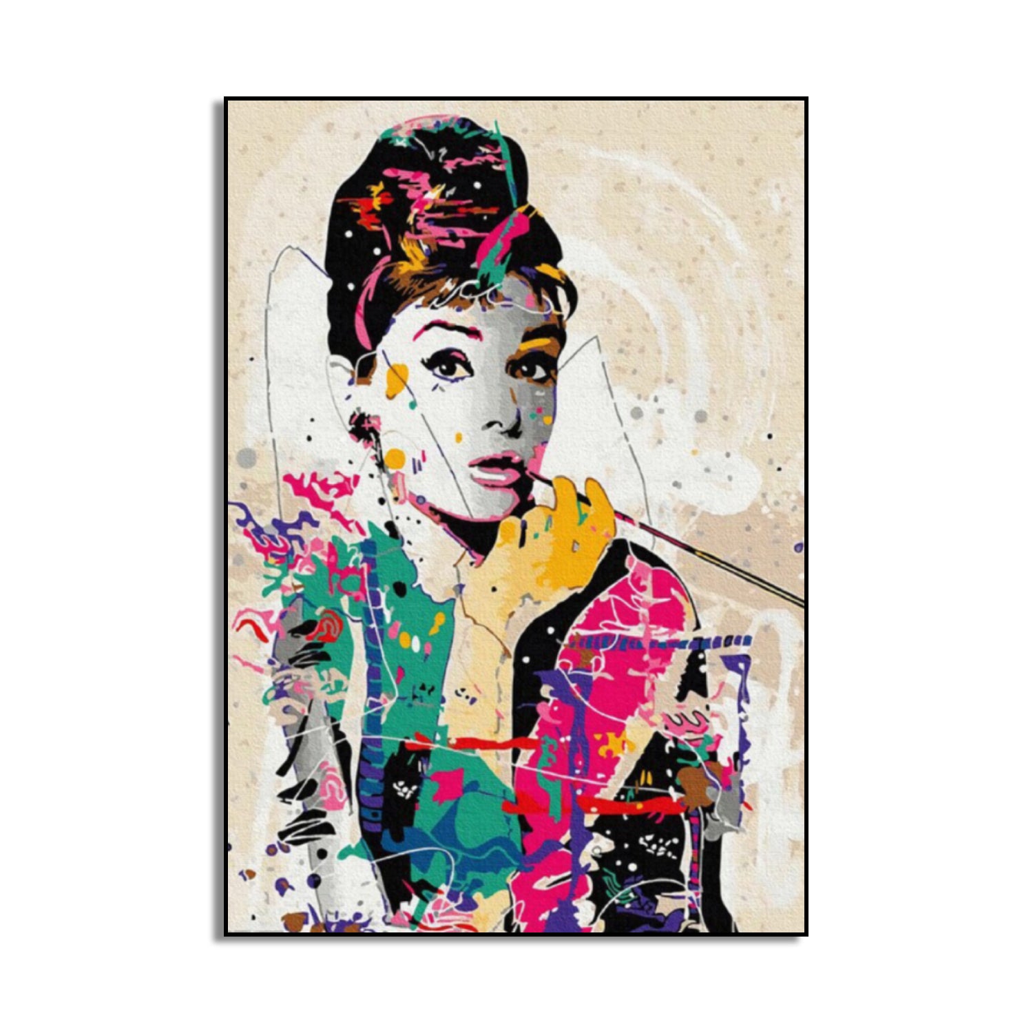 Acrylic Fashion Icon Audrey Hepburn Pop Art Painting