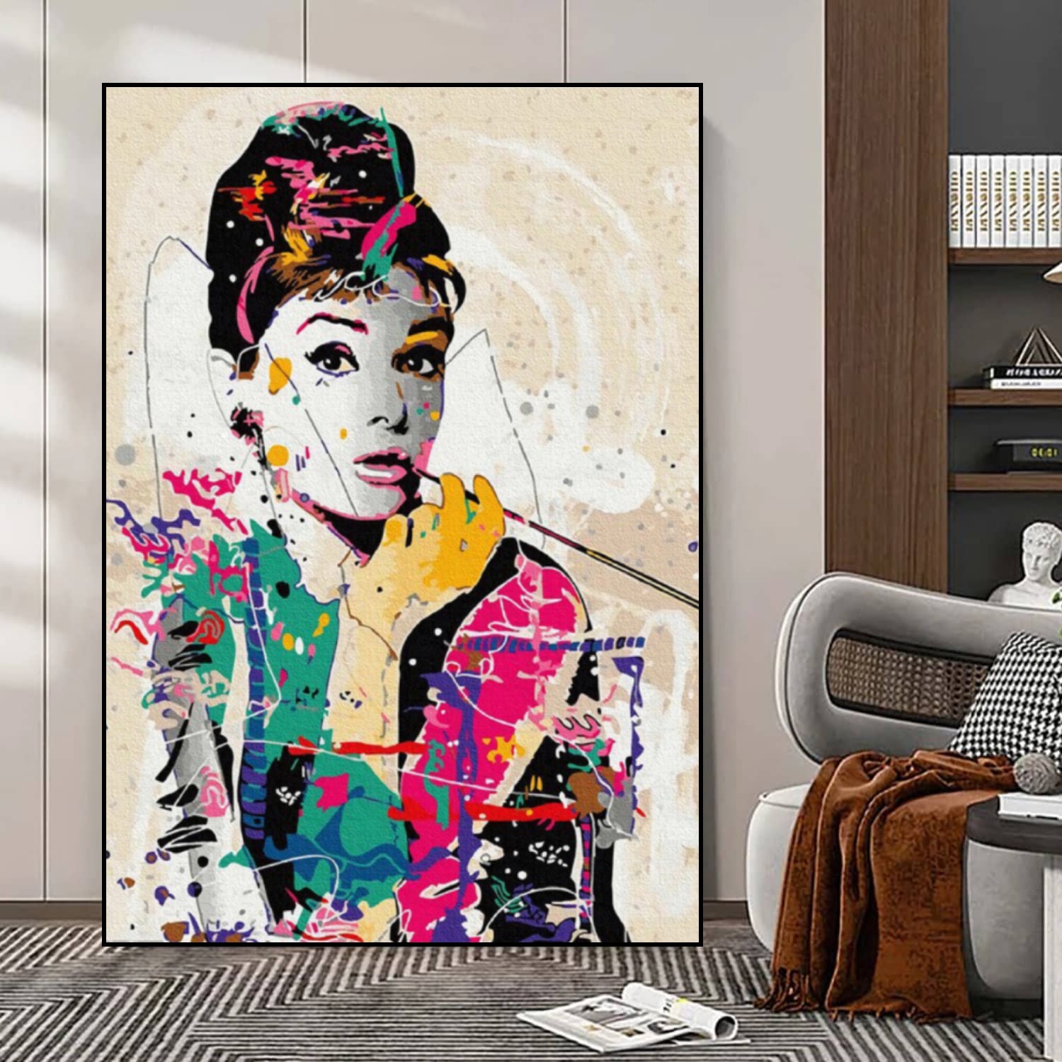 Acrylic Fashion Icon Audrey Hepburn Pop Art Painting