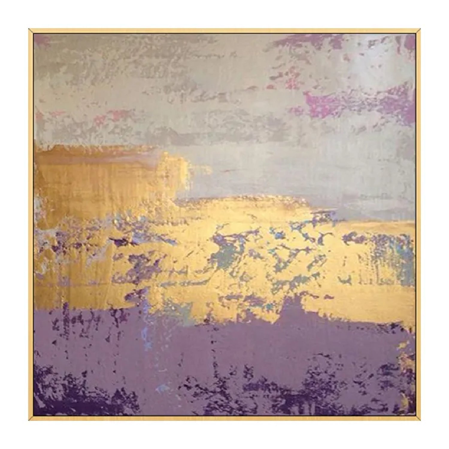 Acrylic Gold Purple Abstract Textured Painting