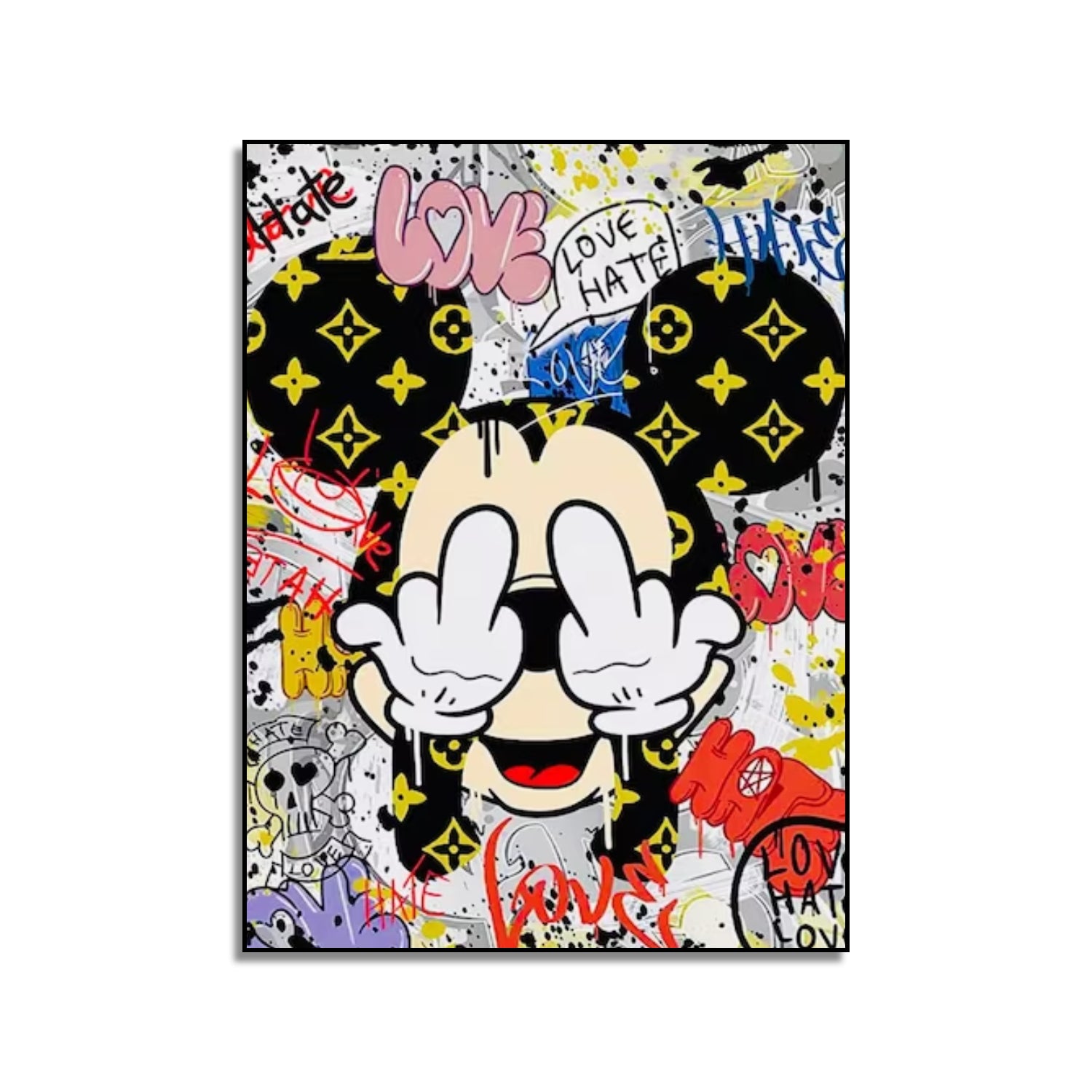 Acrylic Playful Mickey Mouse Graffiti Pop Art Painting