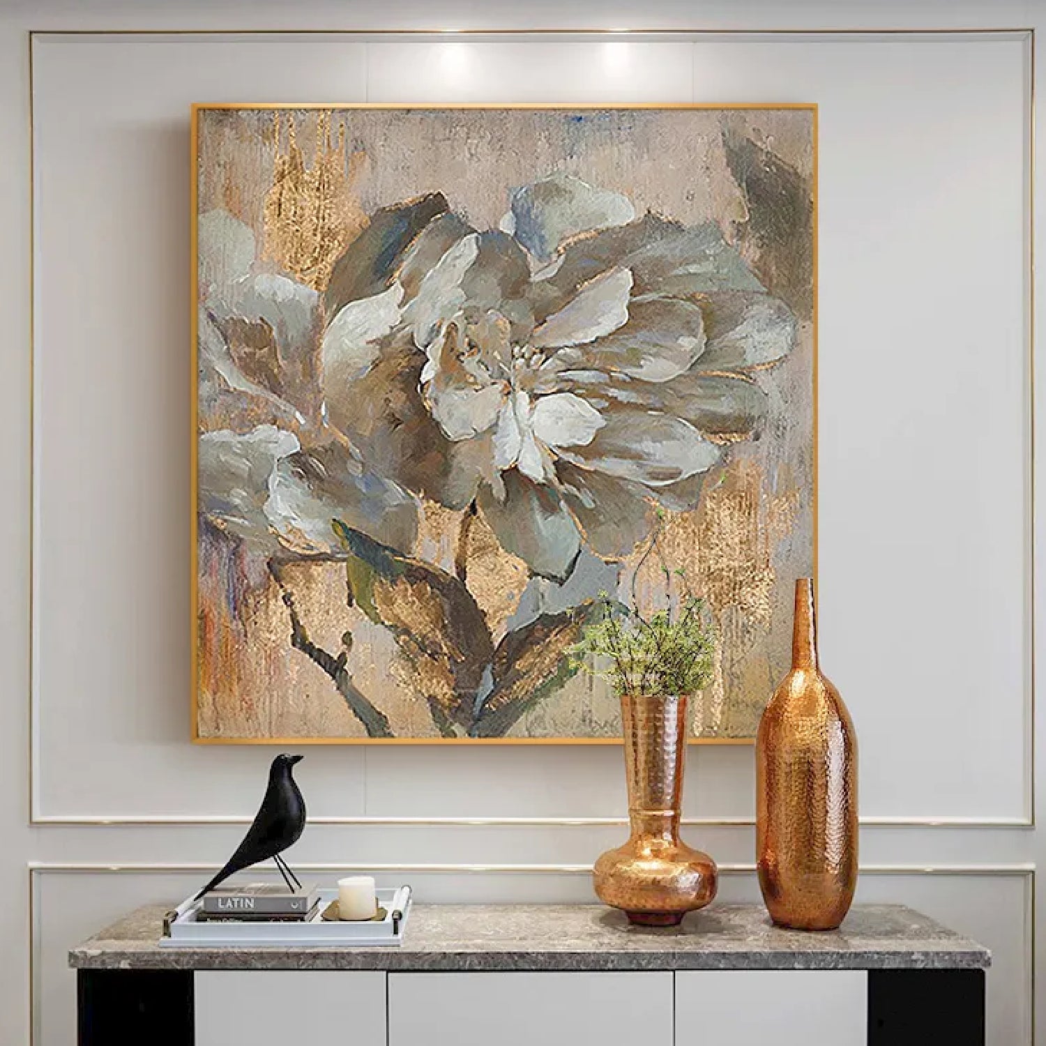 Beautiful Uttermost Dazzling Floral Abstract Art