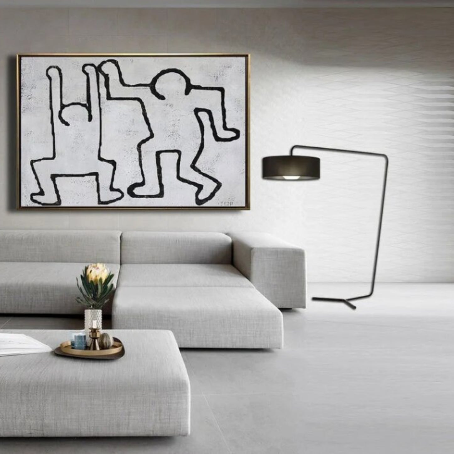 Black & White Abstract Dancing Man Contemporary Art