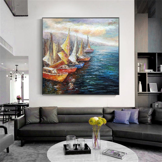 Breathtaking Ocean Sailboats Large Canvas Art