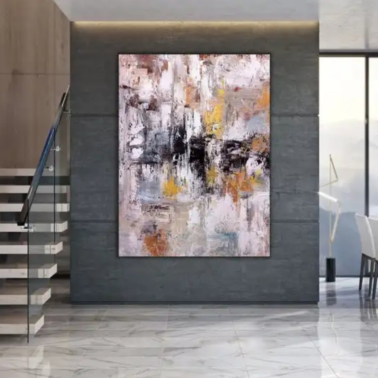 Colourful Large Abstract Living Room Art